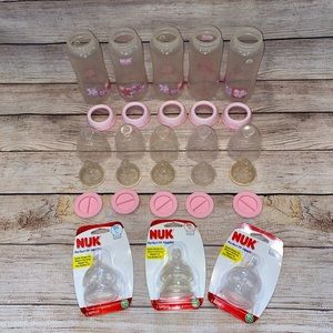 Nuk Girl 10oz Bottle Set with Brand New Nipples
